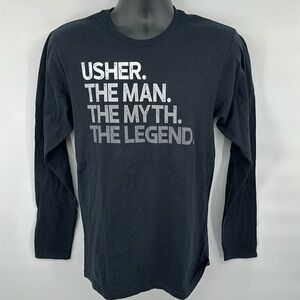 NWT Usher Unisex LS Tee- Sz S, Black